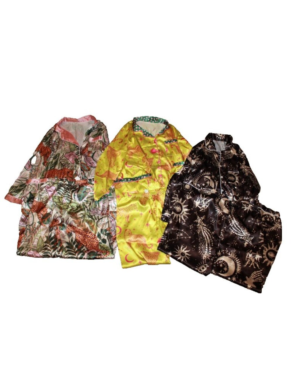 Lot of 3 Women's Size Medium M Satin Pajama Set Lot of 3 Pair